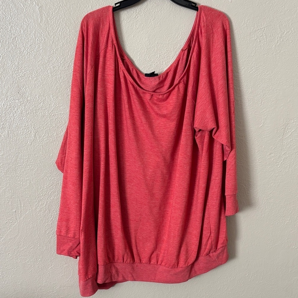 Torrid Coral Red Off Shoulder Callie Sweatshirt Top Women’s Plus Size 6X